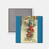 Kerst Sleighing Magnet Magneet (Voorkant / Achterkant)