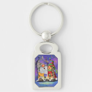 Kerst Sleutelhanger Gift met Happy Gnomes