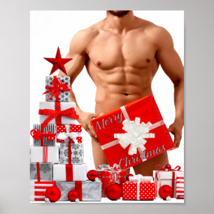 Kerst SlipperyJoe gay trots geschenken LGBTQIA ver Poster