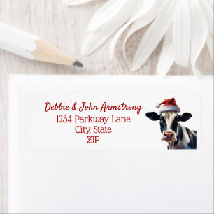 Kerst Small Business Holstein Santa Koe Dairy Etiket