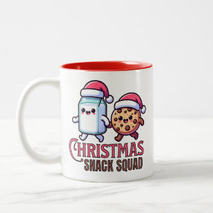 Kerst Snack Squad Kawaii Melk en Cookie Tweekleurige Koffiemok