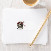 Kerst Sneeuw Wereldbol Foto Gift Label (Insitu)