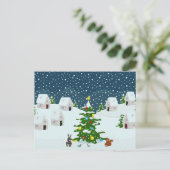 Kerst sneeuwdorp met kerstboom en ani briefkaart (Staand voorkant)
