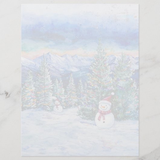 Kerst Sneeuwman - 8,5" x 11" Papier (Voorkant)