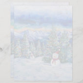 Kerst Sneeuwman - 8,5" x 11" Papier (Voorkant / Achterkant)