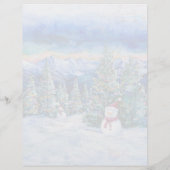 Kerst Sneeuwman - 8,5" x 11" Papier (Achterkant)