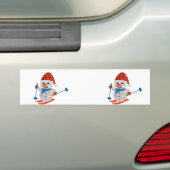 kerst sneeuwman bumpersticker (Op auto)