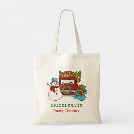 Kerst Sneeuwman Familie Matching Tote Bag (Achterkant)
