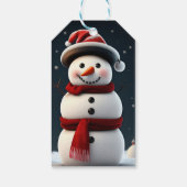 Kerst Sneeuwman Gift Label Cadeaulabel (Achterkant)