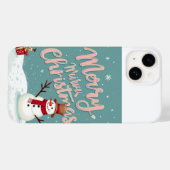 Kerst sneeuwman iPhone 14 hoesjes (Achterkant (horizontaal))