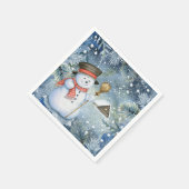Kerst  sneeuwman servetten (Hoek)