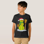 Kerst Sneeuwman Softbal Pitcher Boys Kinder Tiener T-shirt (Voorkant volledig)