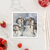 Kerst sneeuwpoppen papieren servetten (Insitu)
