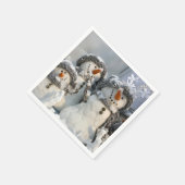 Kerst sneeuwpoppen papieren servetten (Hoek)