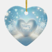 Kerst Sneeuwvlok Harten Keramisch Ornament (Voorkant)