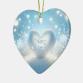 Kerst Sneeuwvlok Harten Keramisch Ornament (Links)