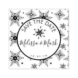 Kerst Sneeuwvlok Patroon Save the Date Rubberstempel