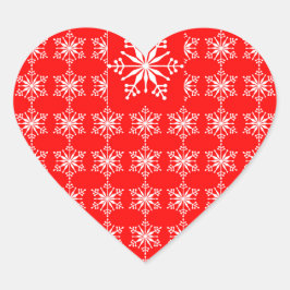Kerst Sneeuwvlok Stickers in rood en wit.