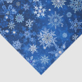 Kerst Sneeuwvlokken Blauw en Zilver Weefselpapier Tissuepapier (Detail)