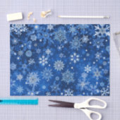 Kerst Sneeuwvlokken Blauw en Zilver Weefselpapier Tissuepapier (Craft)
