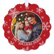 Kerst Sneeuwvlokken Rood Foto