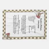 Kerst Sneeuwvogel Recept Keepsake Beige Plaid Theedoek (Horizontaal)