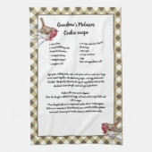 Kerst Sneeuwvogel Recept Keepsake Beige Plaid Theedoek (Verticaal)