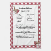 Kerst Sneeuwvogel Recept Keepsake Red Plaid Theedoek (Verticaal)