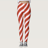 Kerst snoep Cane Gestreepte Vrouwen Leggings (Voorkant)