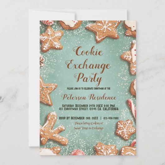 Kerst snoep en koekjes Exchange Party Kaart (Voorkant)