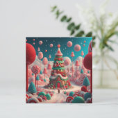 Kerst snoep land A Feestdagenkaart (Staand voorkant)