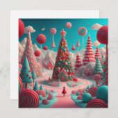 Kerst snoep land Vakantie Kaart (Voorkant / Achterkant)