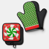 kerst-Snoep Ovenwant & Pannenlap Set (Voorkant / Achterkant)