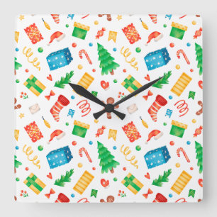 Kerst snoep pepermunt candys snoepjes xmas can vierkante klok