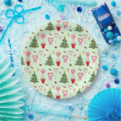 Kerst Snoep Trees Pattern Papieren Bordje (Feest)