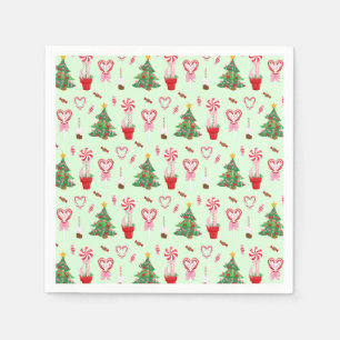 Kerst Snoep Trees Pattern Servet
