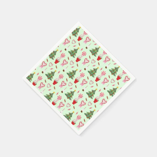Kerst Snoep Trees Pattern Servet (Hoek)