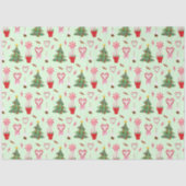 Kerst Snoep Trees Pattern Tissuepapier (Voorkant)