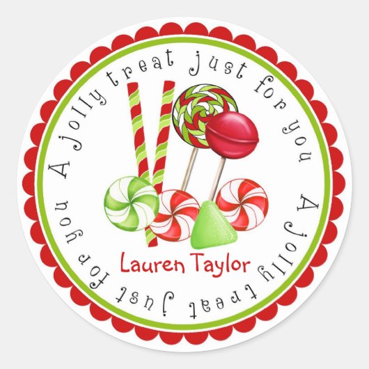 Kerst Snoep Vakantie Stickers (Voorkant)