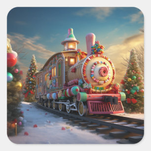 Kerst snoep vierkante sticker