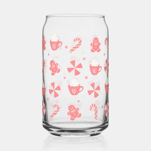 Kerst Snoepjes, koffiekopjes en peperkoek Blikvorm Glas (Voorkant)
