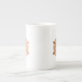 Kerst Snowflake Monogrammed Bone China Mok (Voorkant)