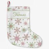 Kerst Snowflake Script gepersonaliseerd Kleine Kerstsok (Voorkant)