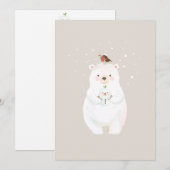 Kerst Snowy Beer Knuffels Feestdagenkaart (Voorkant / Achterkant)
