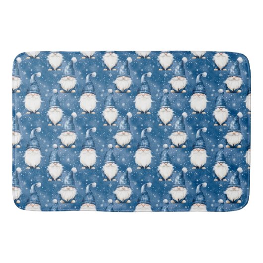 Kerst Snowy Blue Bad Mat (Voorkant)