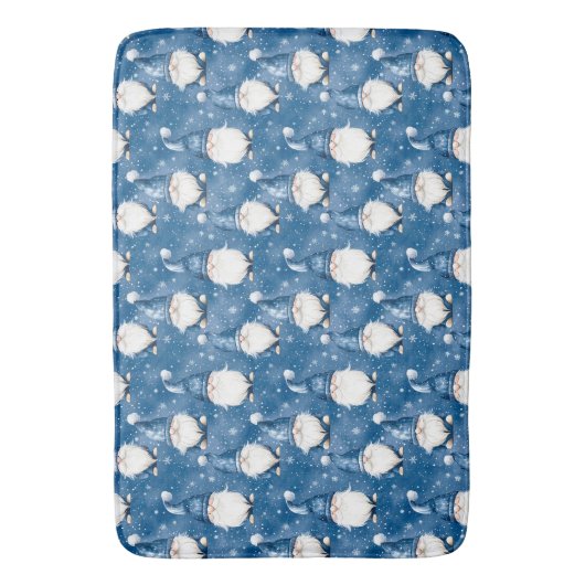 Kerst Snowy Blue Bad Mat (Voorkant Verticaal)