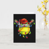 Kerst Softbal Kerstmis Kerstverlichting Softbal Kaart (Gele Bloem)