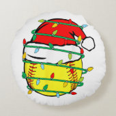 Kerst Softbal  Rond Kussen (Achterkant)