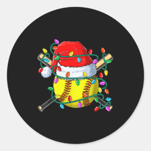 Kerst Softbal Xmas Kerstman Srts Hoed Heren Dames Ronde Sticker