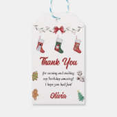 Kerst Sokken Verjaardagsfeest Cadeaulabel (Achterkant)